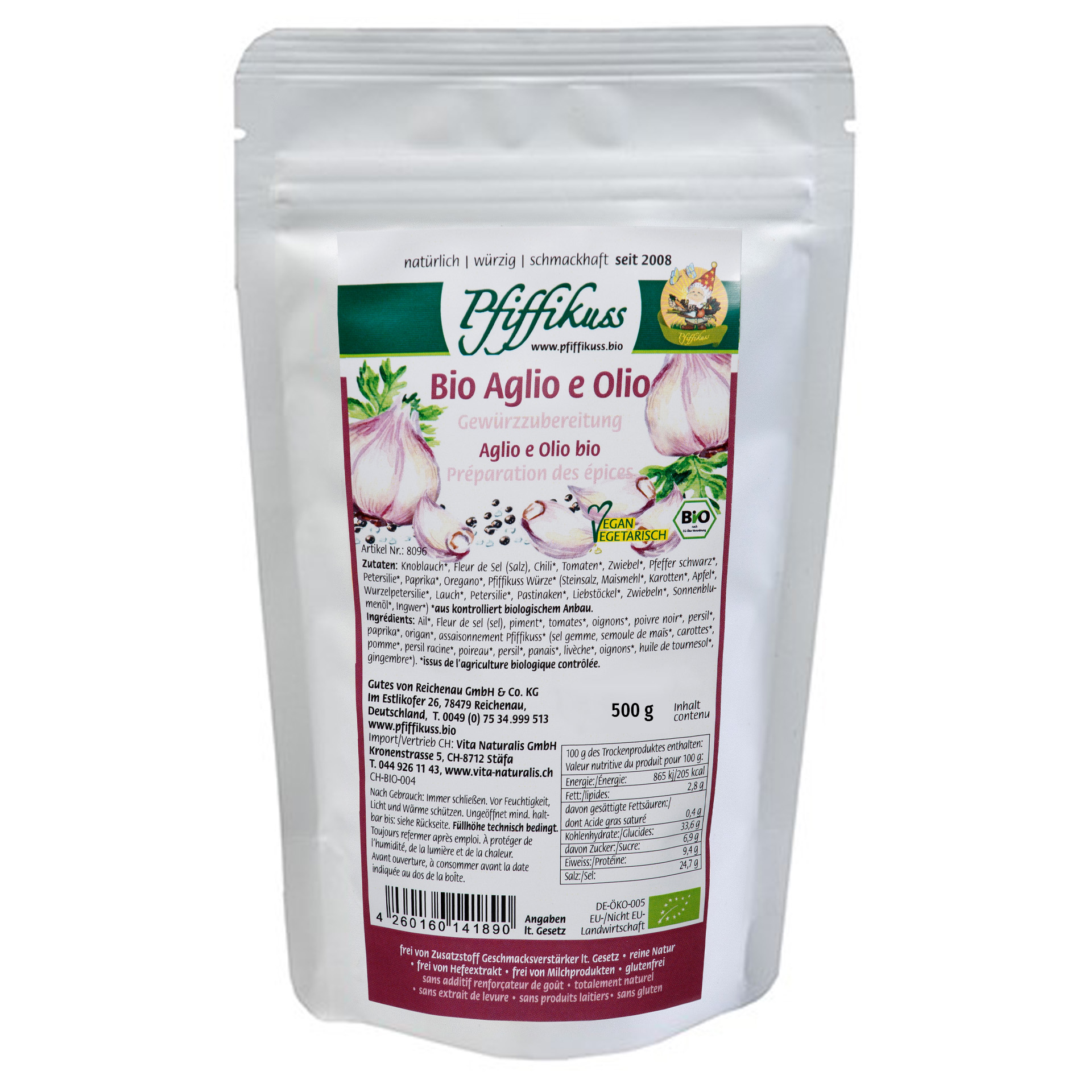 Bio Gewürzmischung Aglio e Olio 500g pikant