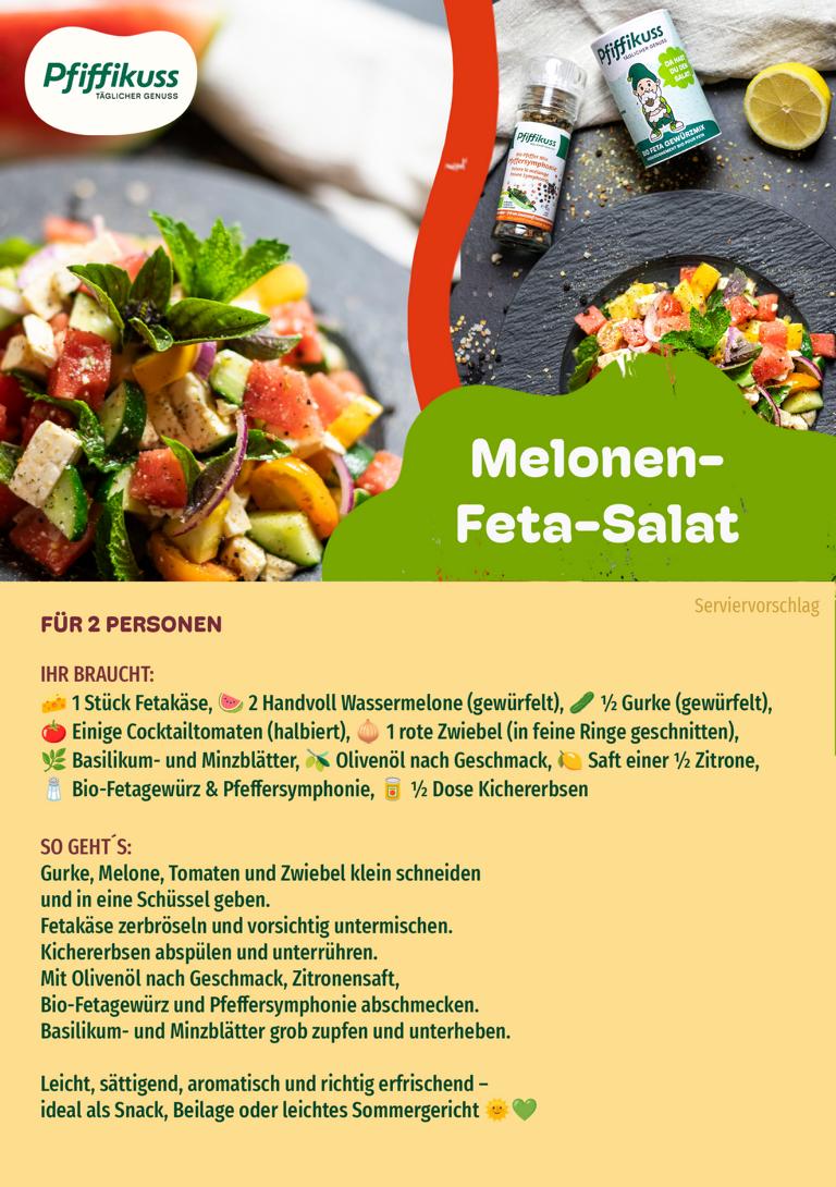 Rezeptkarte Melonen-Feta-Salat