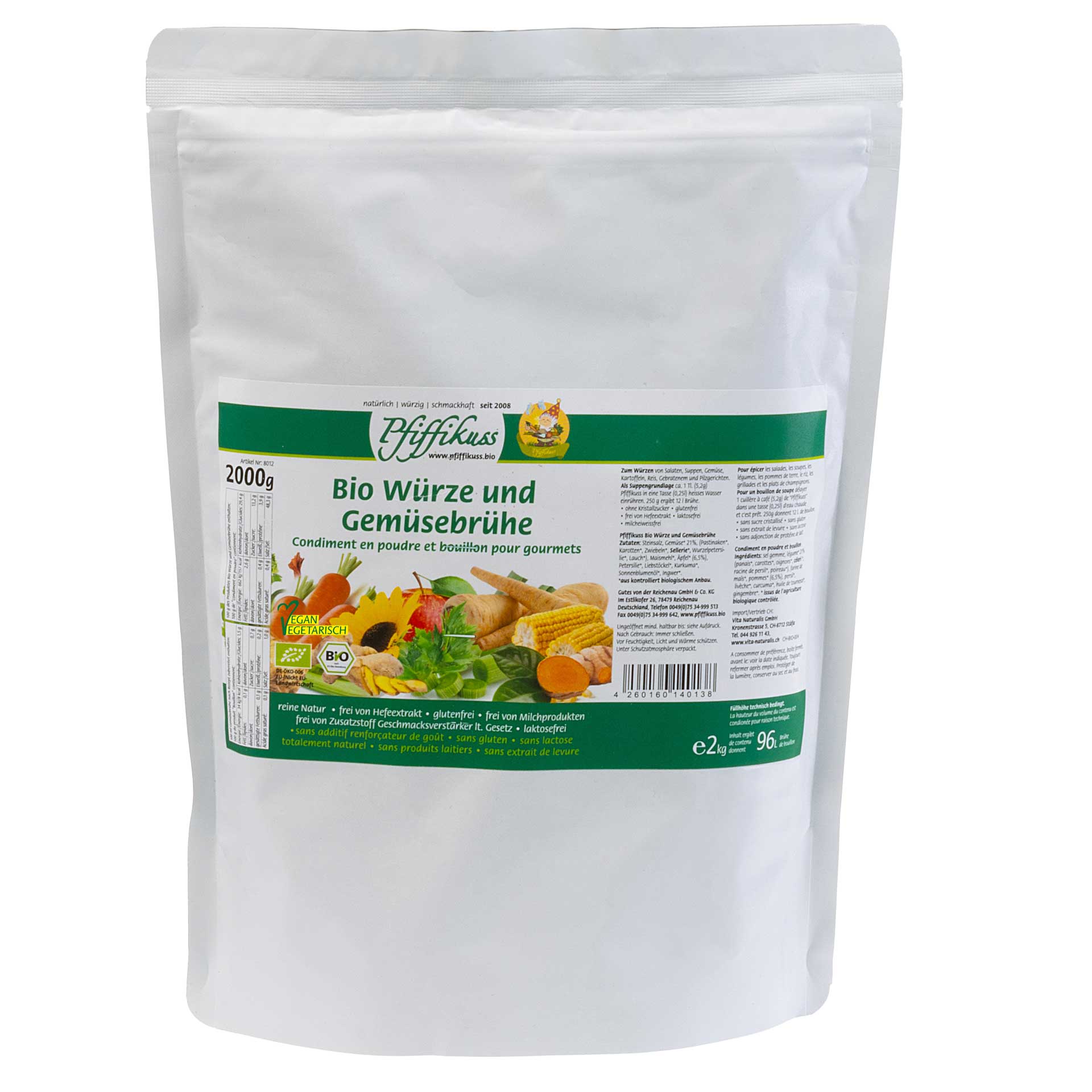 Streuwürze Bio 2kg Großgebinde  mit Kurkuma