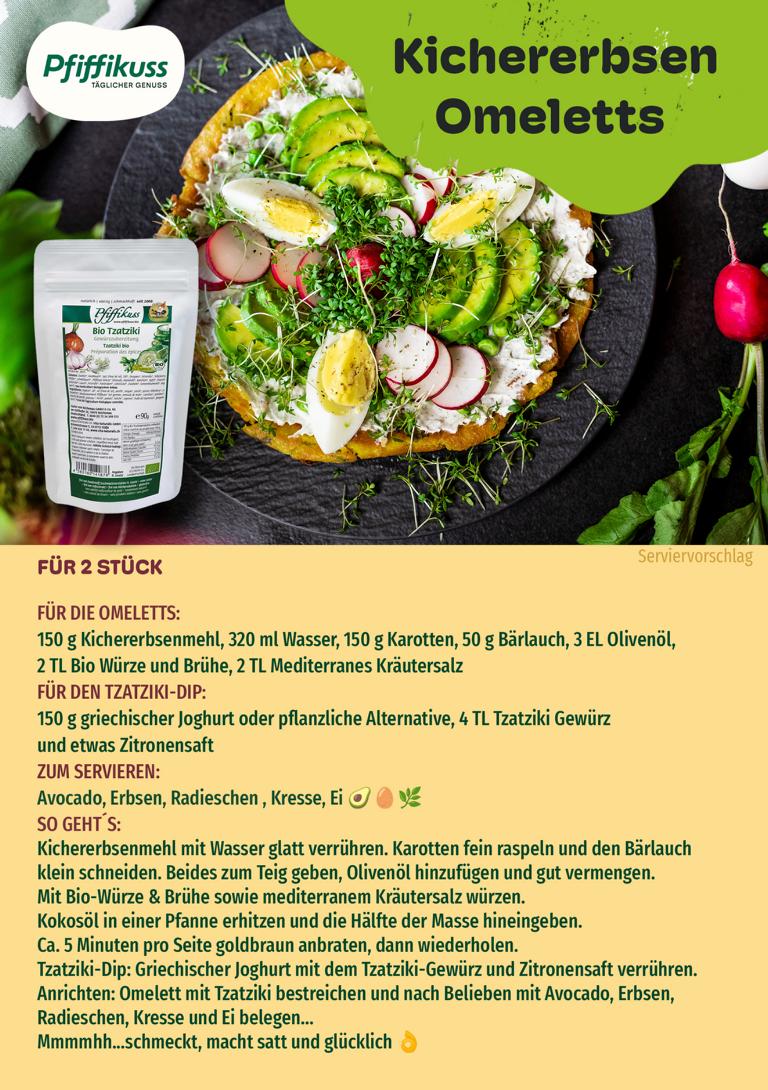 Rezeptkarte Kichererbsen Omeletts
