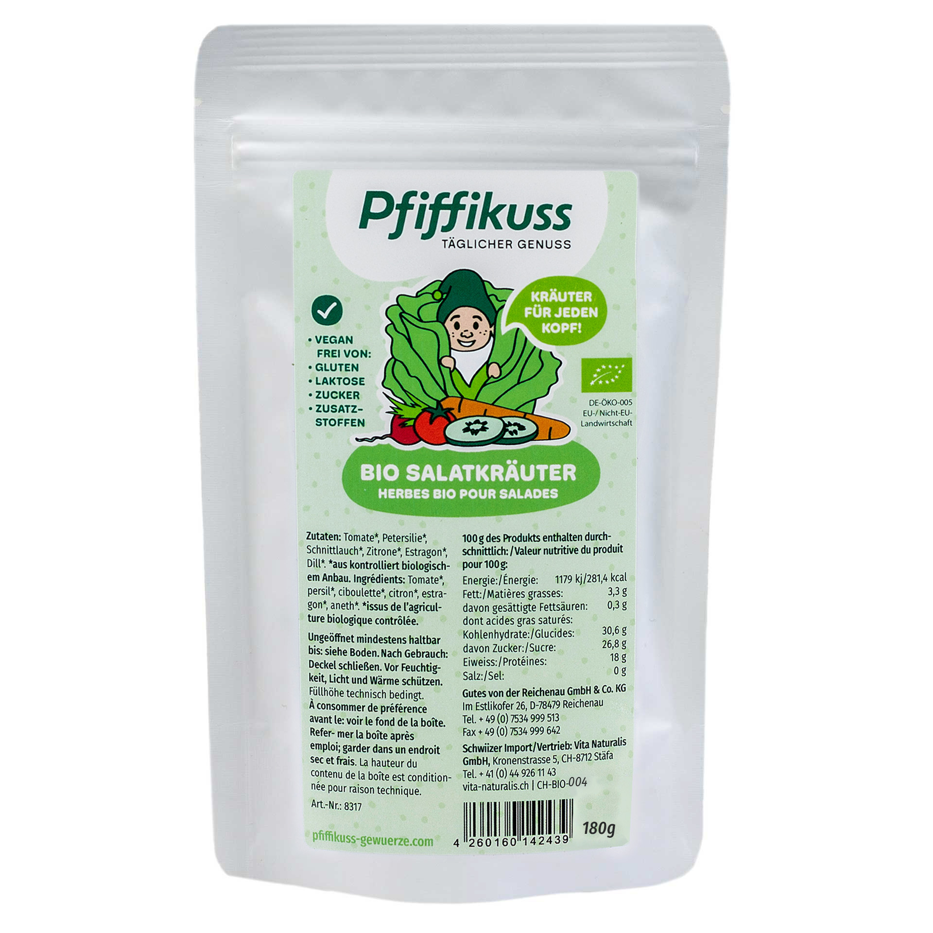 Bio Salatkräuter 180g Beutel