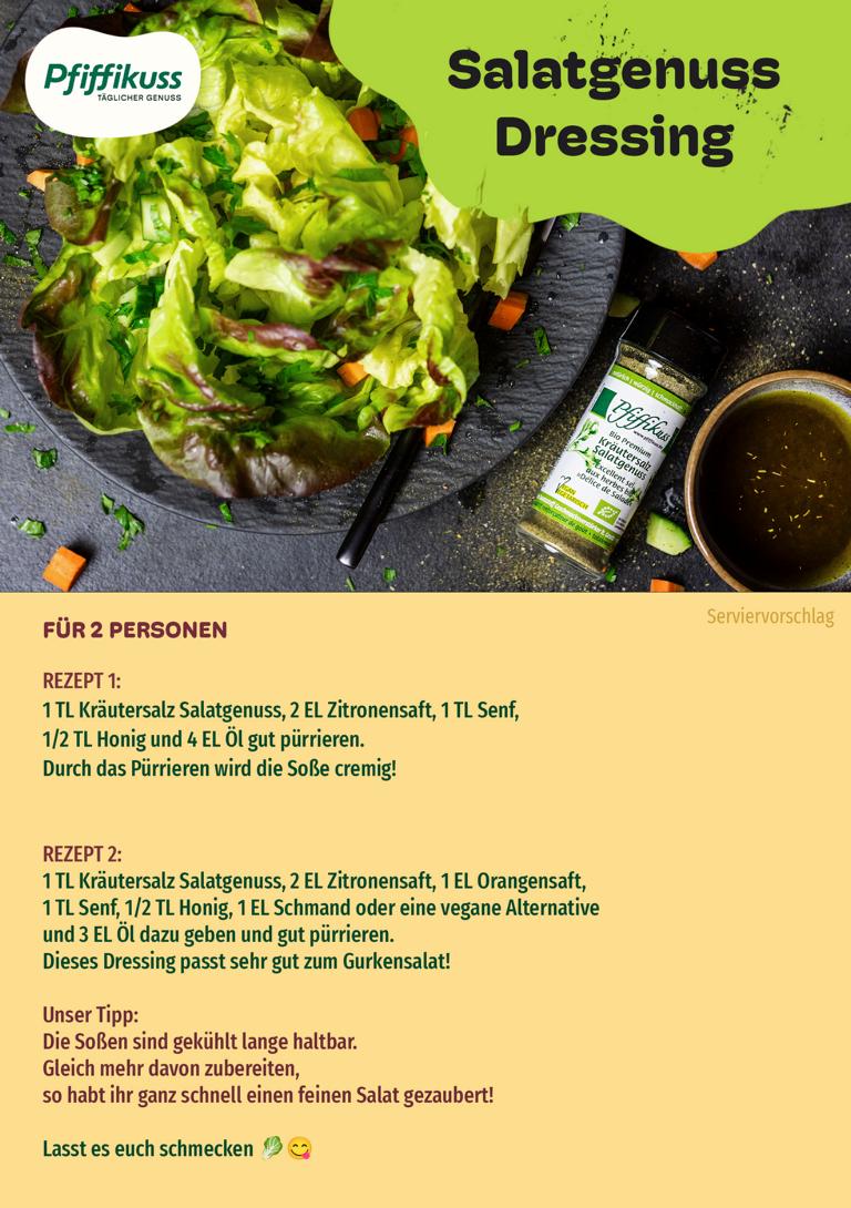 Rezeptkarte Salatgenuss Dressing