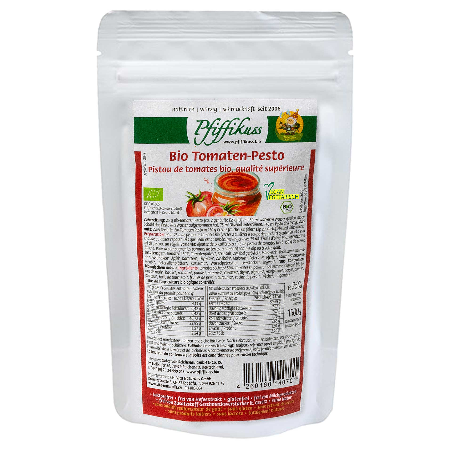 Tomaten Pesto Bio 250g Beutel