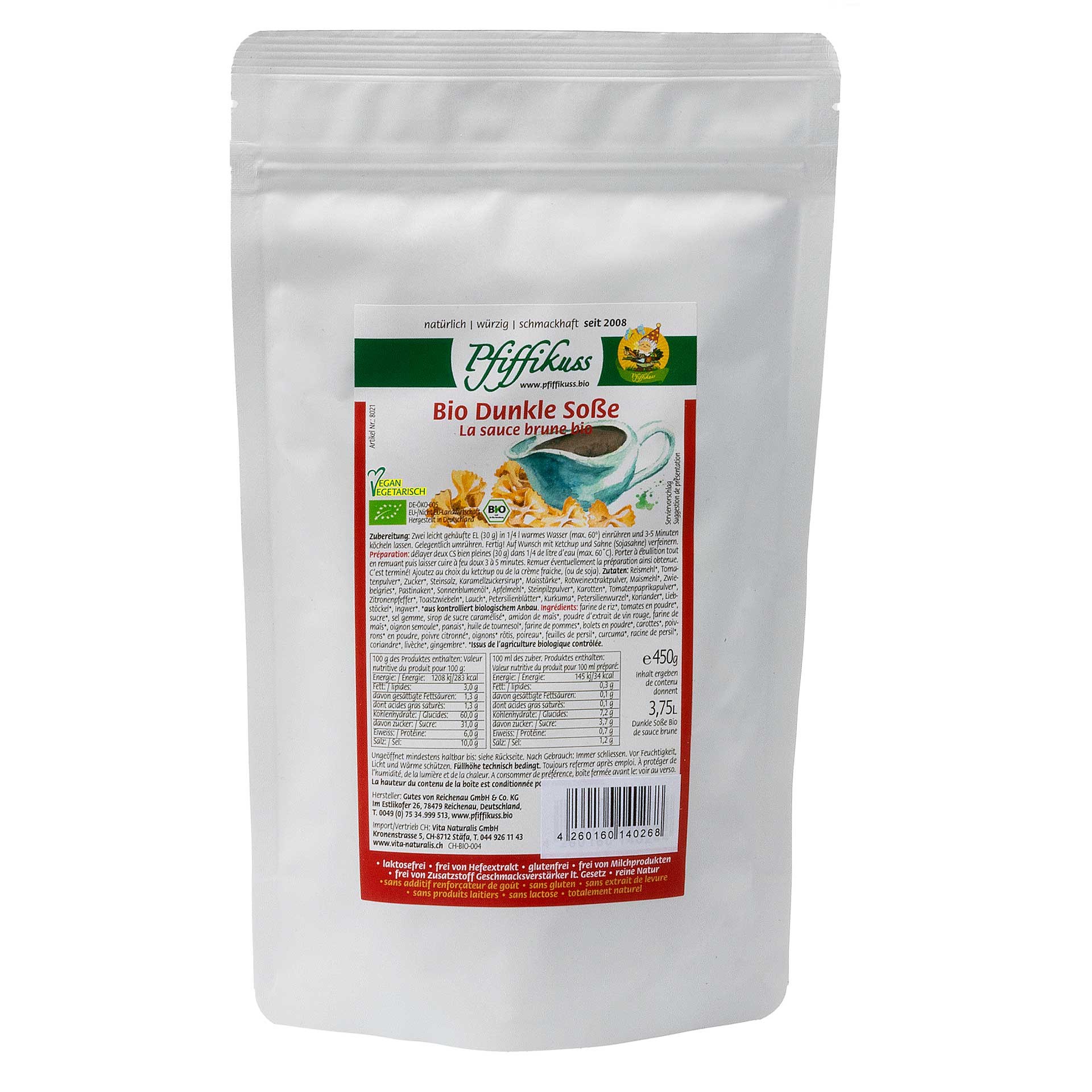 Dunkle-Sosse-450g1920.jpg Dunkle Soße Bio Klassik 450 g Nachfüllpack