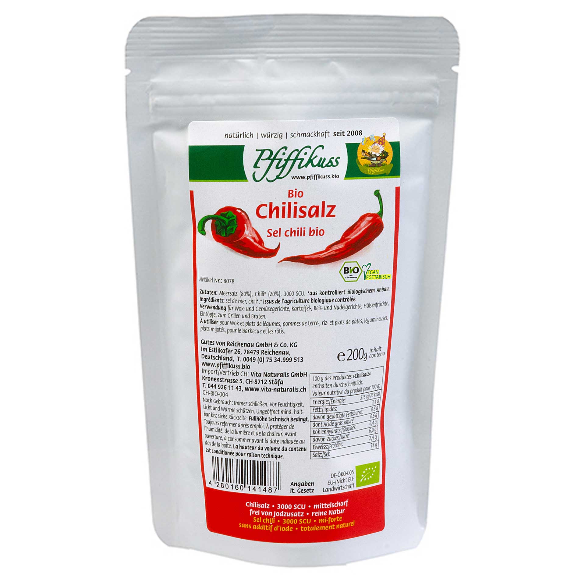 Chili Salz Bio  Nachfüllbeutel 200g