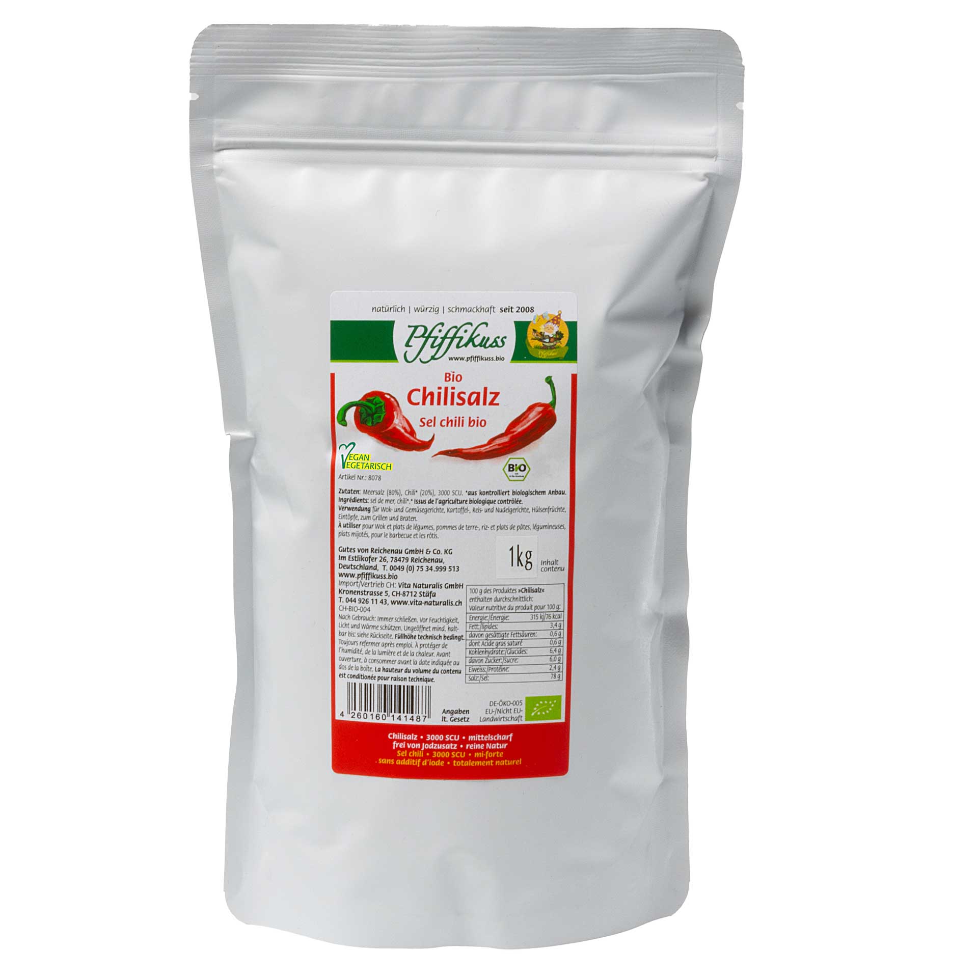 Chili Salz Bio  Nachfüllbeutel 1kg