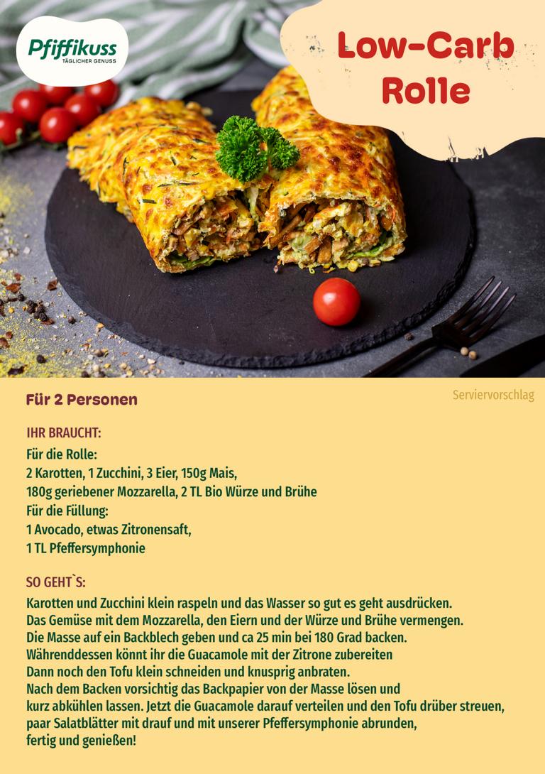 Rezeptkarte Low-Carb Rolle
