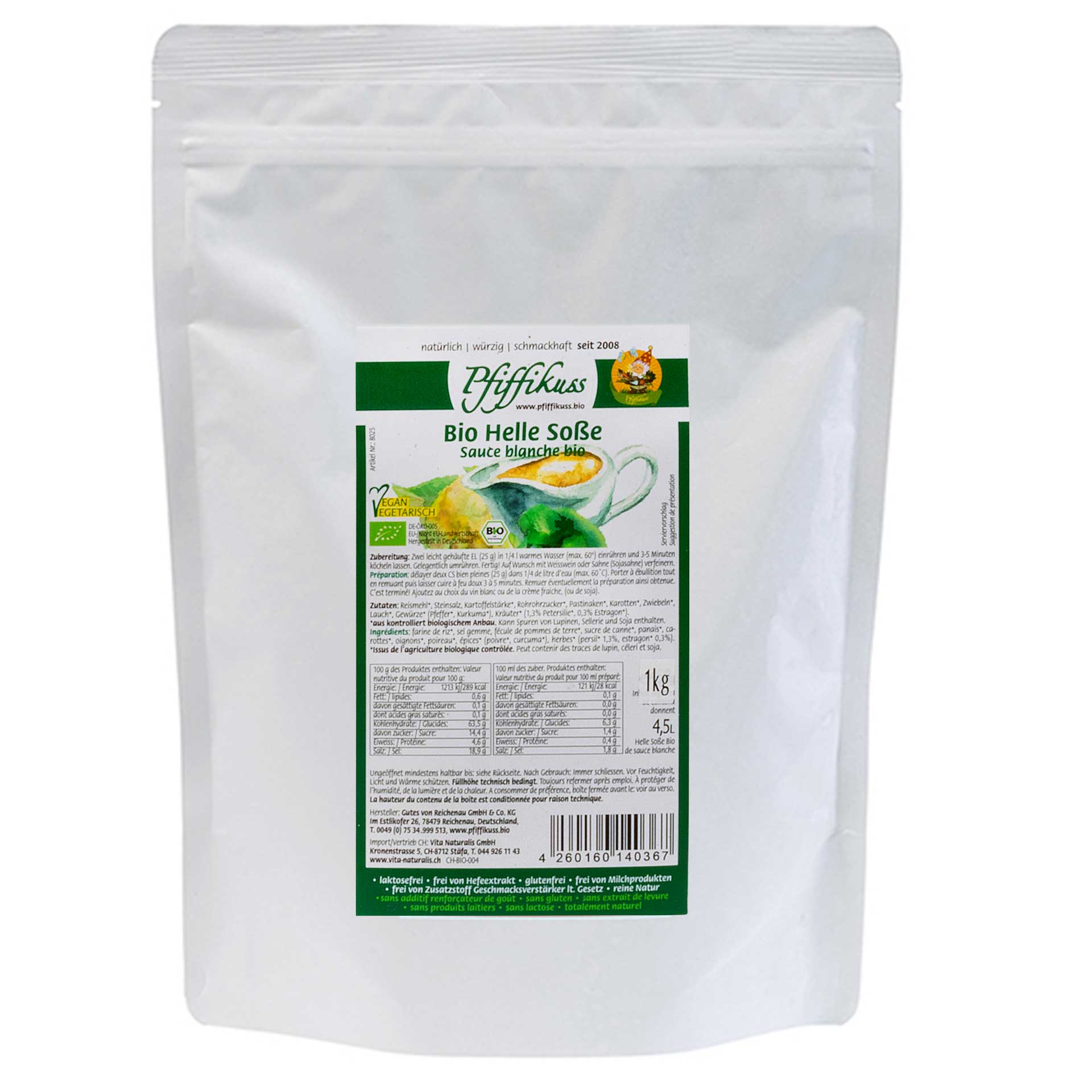 Helle Sosse Bio 1 kg Endverbraucher