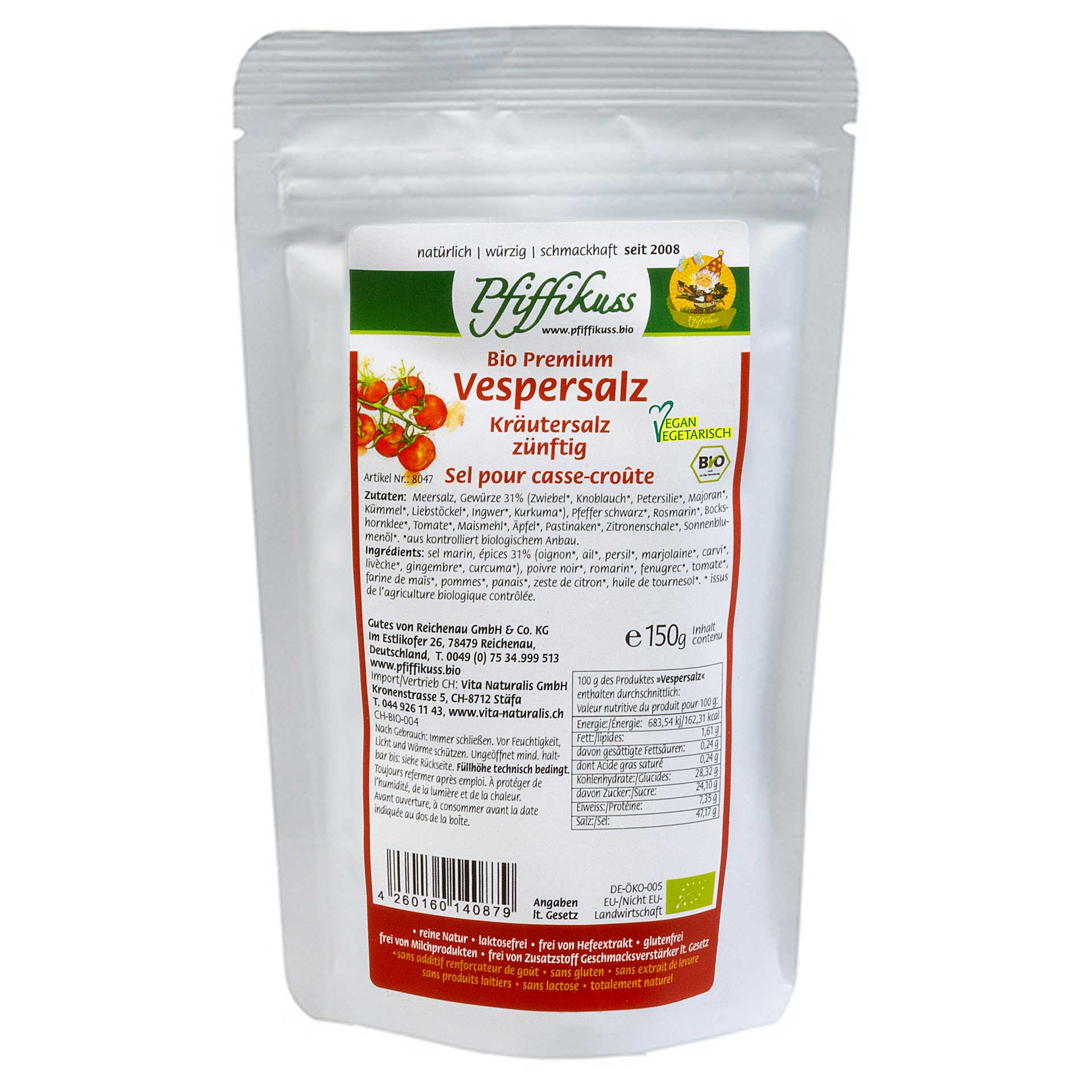 Vespersalz zünftig Bio Nachfüllbeutel 150g