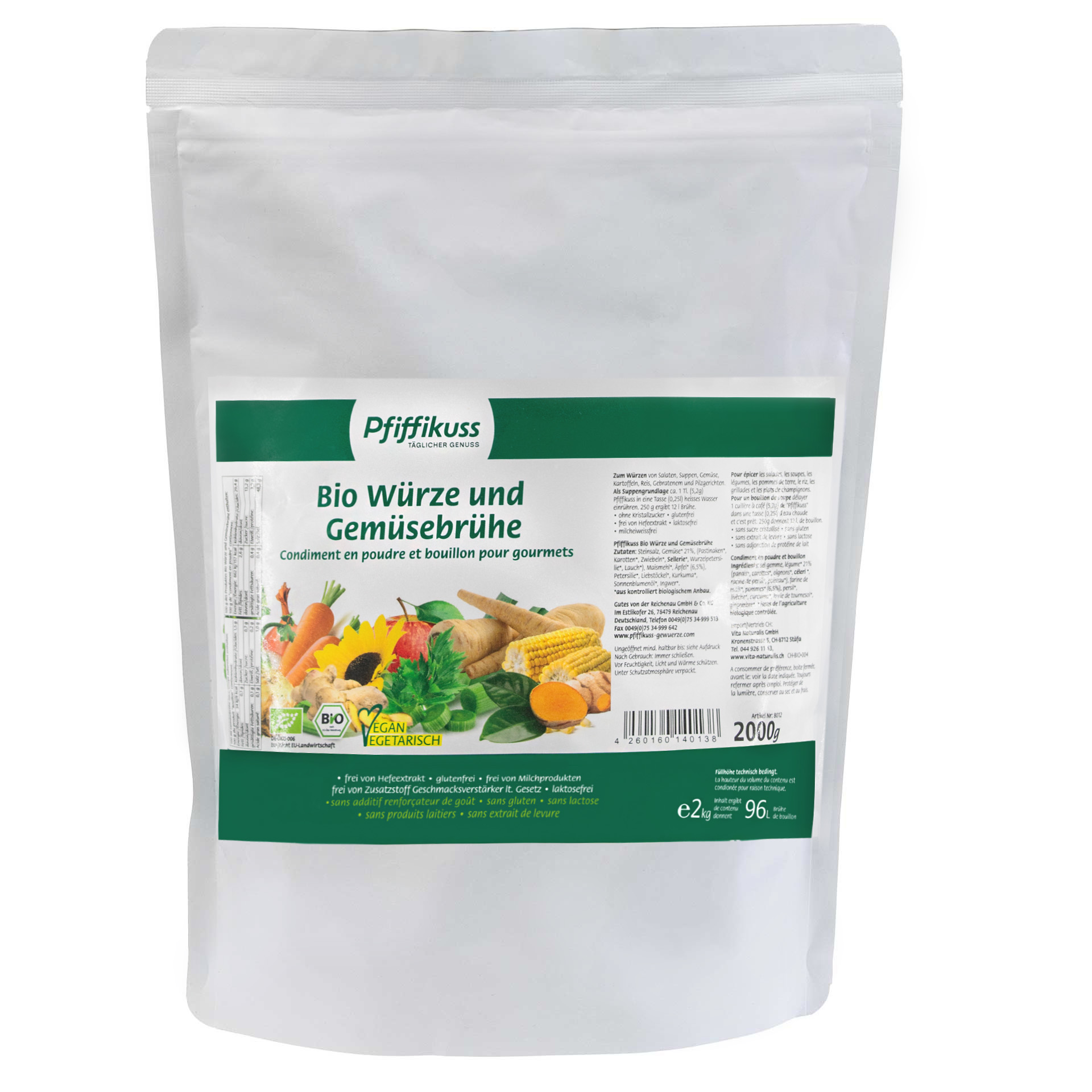 Streuwürze Bio 2kg Großgebinde  mit Kurkuma