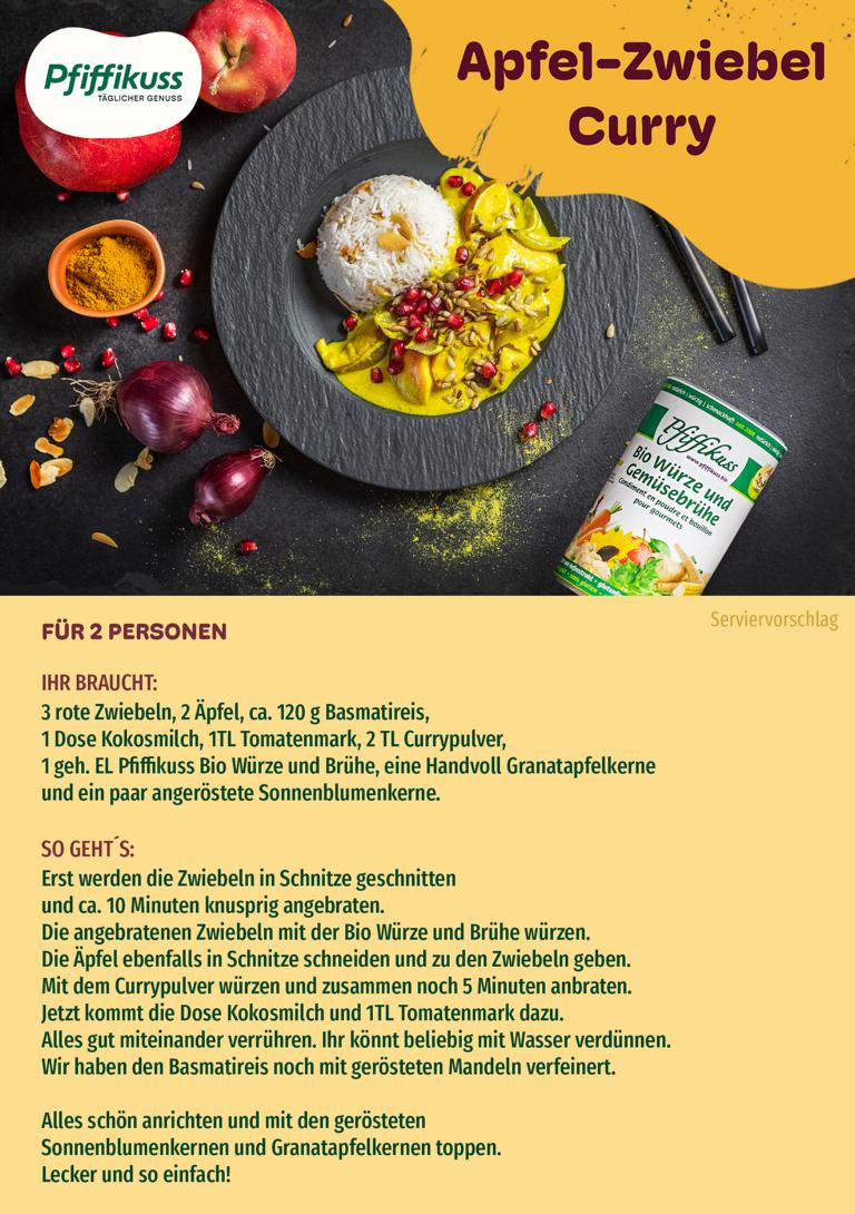 Rezeptkarte Apfel-Zwiebel Curry